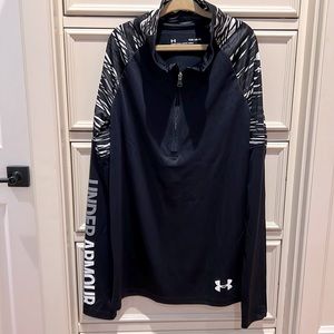 Boys size YLG UNDER ARMOUR long sleeve 1/4  zip performance shirt